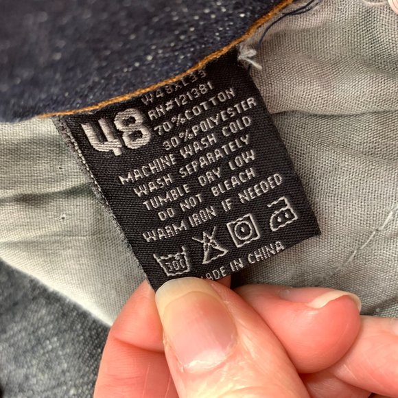 Nostic Mens Jeans Size 48 X 33 Factory Fading Back Pocket Stitching Straight Leg - Picture 4 of 11